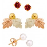 Birthstone /Genuine Pearl/Gold Jackets Trio Earrings - by Mt Rushmore